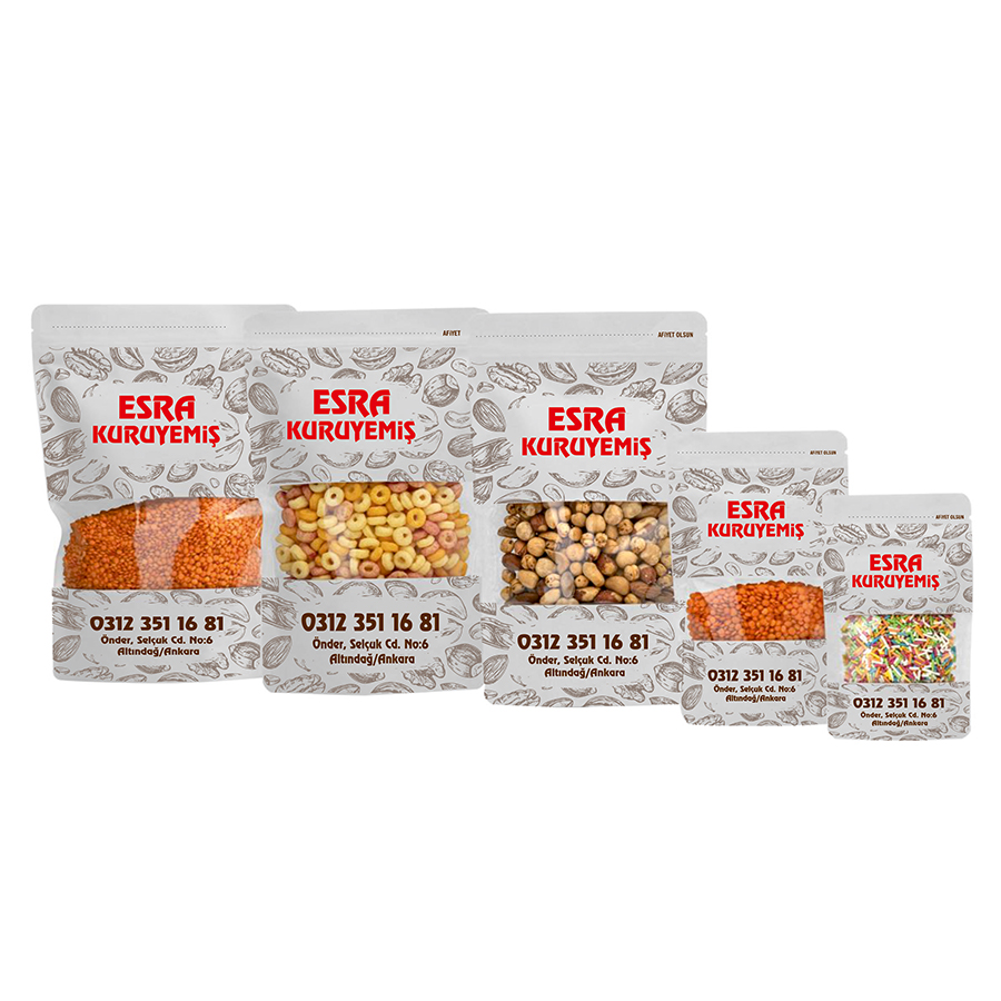Kraft Beyaz Pencereli Doypack